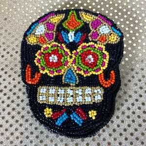 Tahari Candy Skull beaded coaster set of 4 “Day of the Dead”.